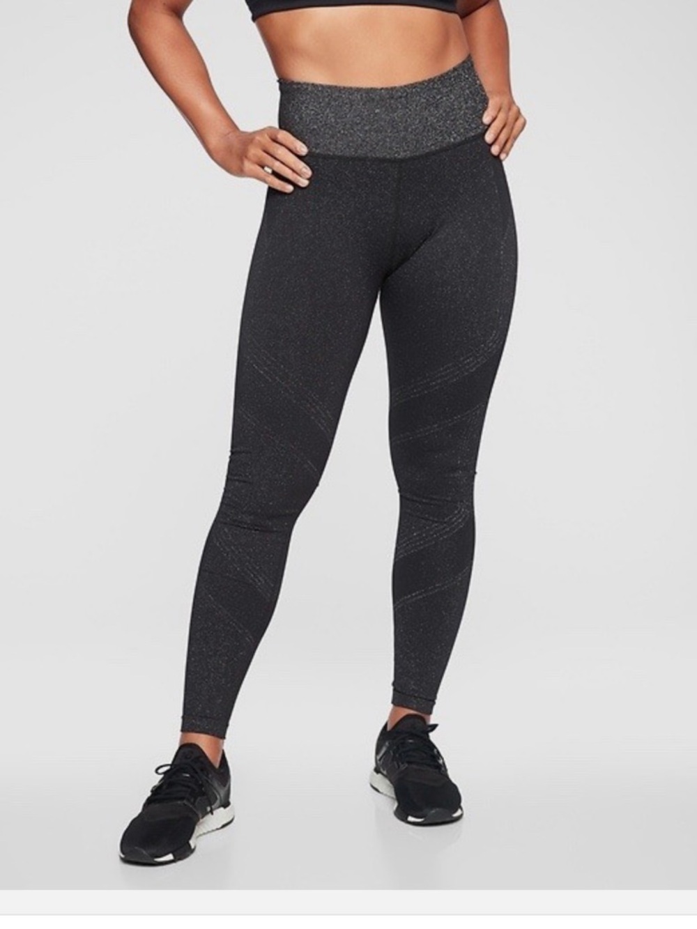 Athleta Lurex Glitter Metallic Leggings, M